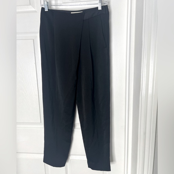 Oβ2nd Exclusively for SCOOP NYC Drape Front Wrap Black Trouser Pants Sz 2 - Picture 4 of 16